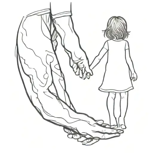 Father And Daughter Holding Hands
