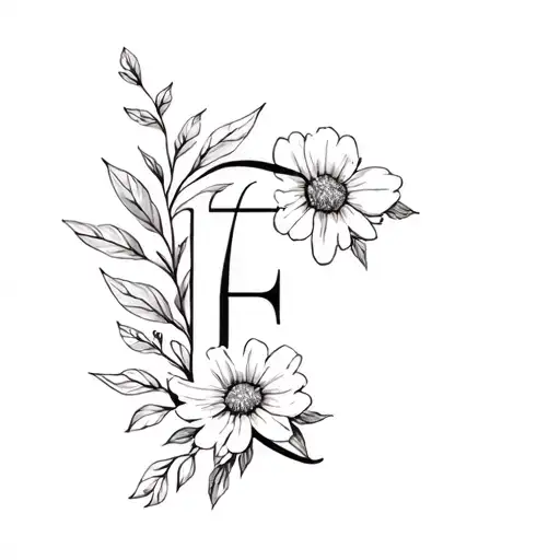 Flowers Mother Daughter Letter E Made