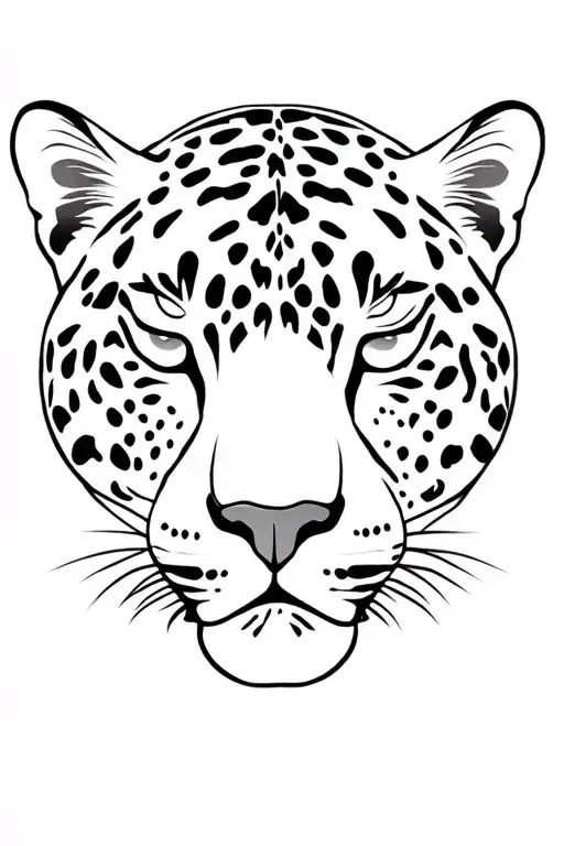 Jaguar Front Face Drawn
