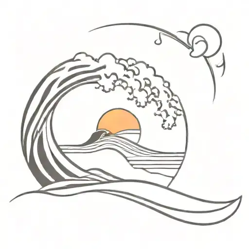 Trendy Vintage Simple Surf Beach Sunset