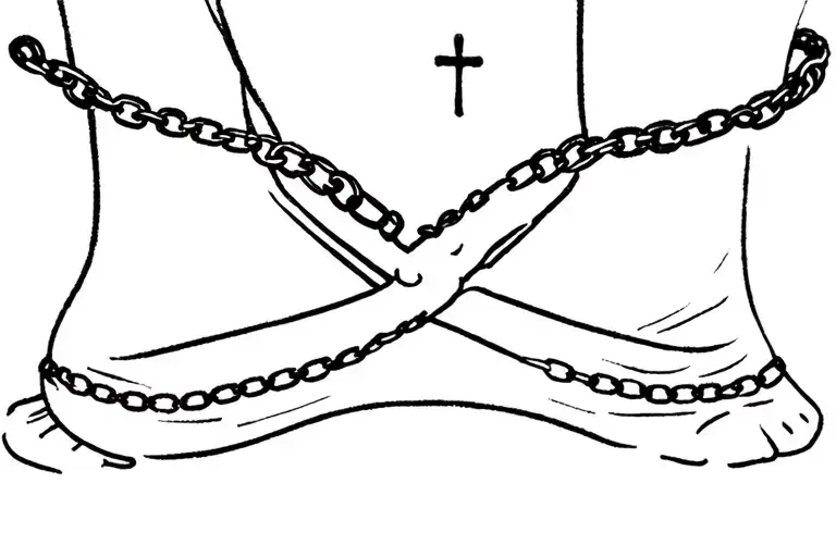 Chain Around Ankle Ith Cross In It