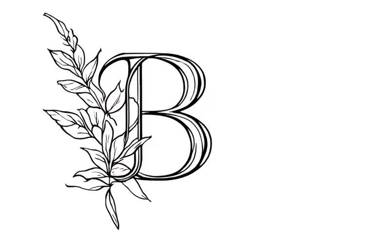 Letter B Cover Up Tattoo Design