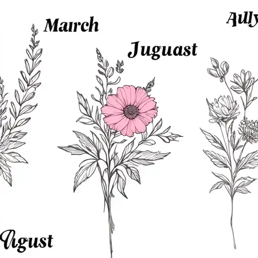 Birth Flower Bouquet March April July And August Birth Flower