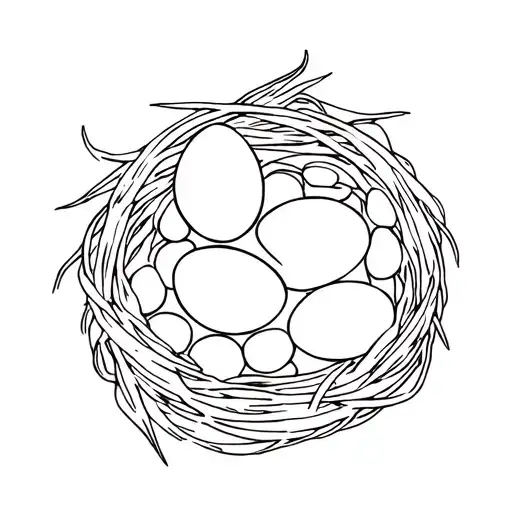 Birds Nest W 4 Eggs