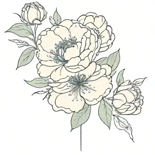 Peony And Sweet Pea Flowers