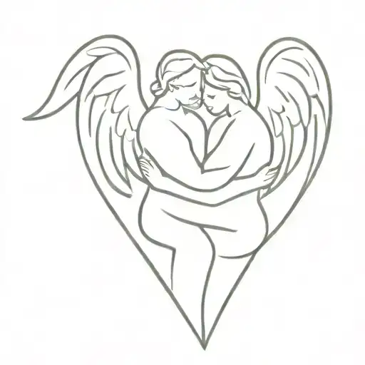 Two Angels Hugging