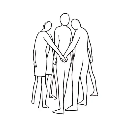 A Group Of People Holding Hands