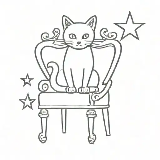 A Cat On A Throne With The Letter A On It And 2 Stars