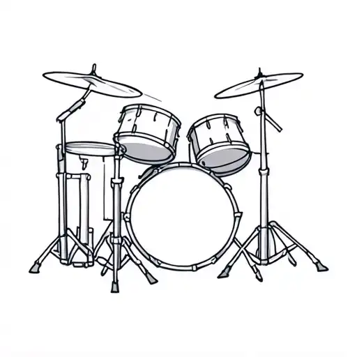 Drum Set Small In Black And Gray