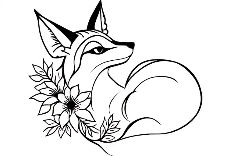 Egyptian Fox With Flower