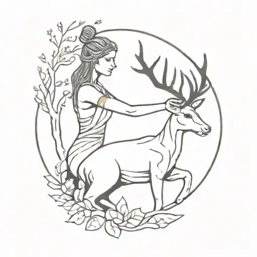 Artemis With Deer