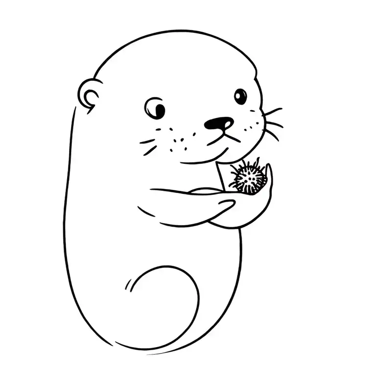 Sea Otter Holding An Urchin