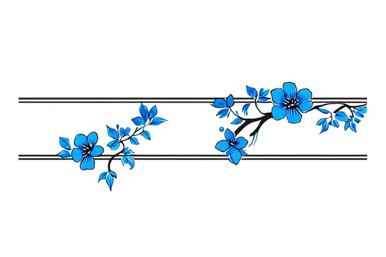 Temple Japanese With Blue Flowers