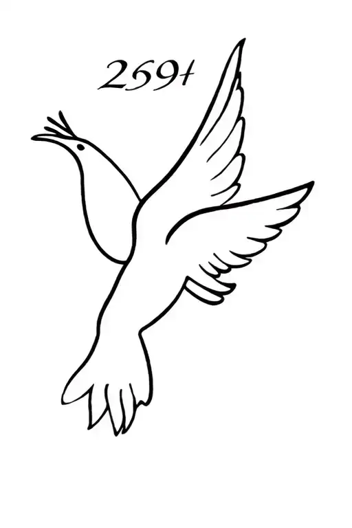 269 Numerical With A Minimal Dove Symbolizing Peace