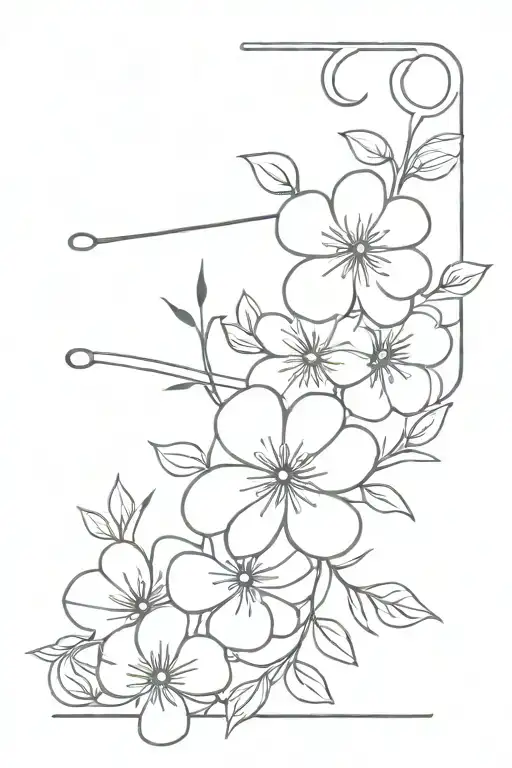 Safety Pin With Flowers