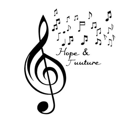 Hope & A Future Themed Tattoo Design Combining Music Notes