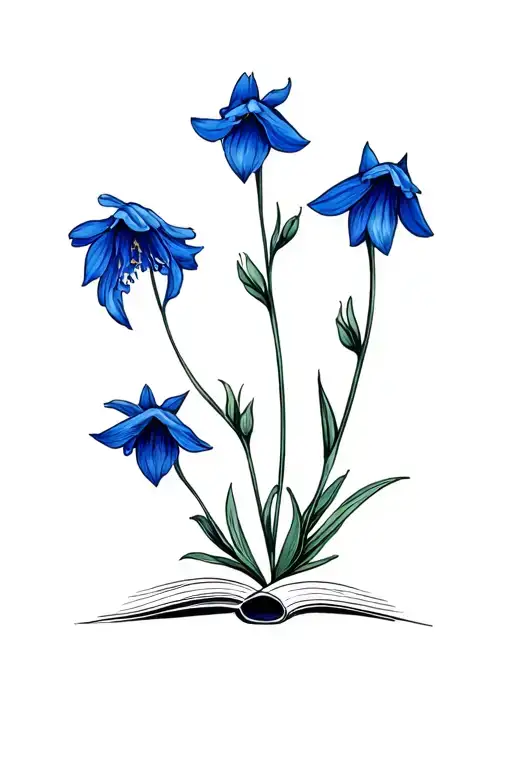 Four Bluebells Coming Out Of Story Book