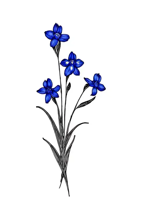 Black And White Four Bluebells Coming Out Of Story Book Surrounding By Black Box Outline