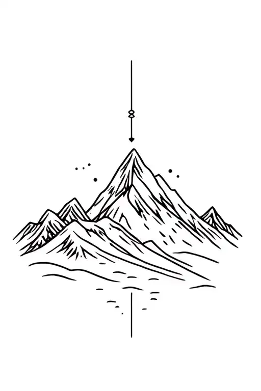 Mountain Travel And Tech Themed Tattoo Design