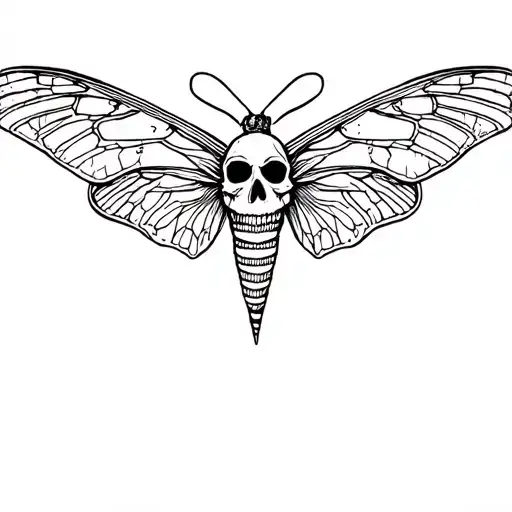 Moth With Skull Design