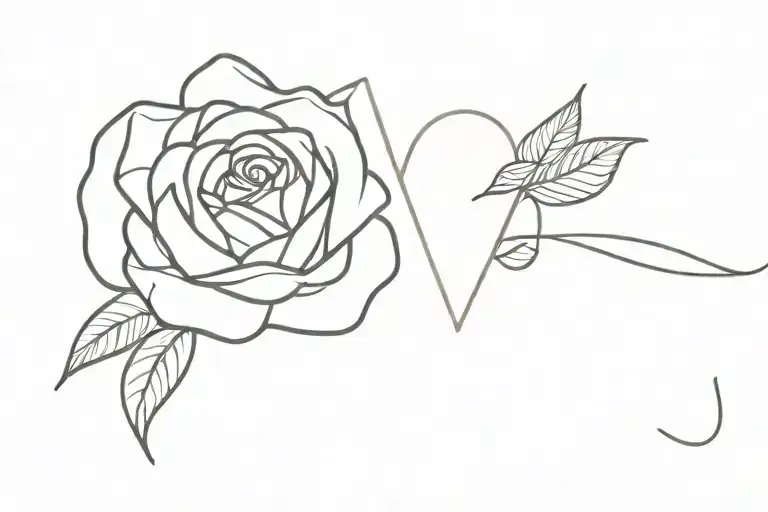 Ilysb Letters With Rose Intertwined