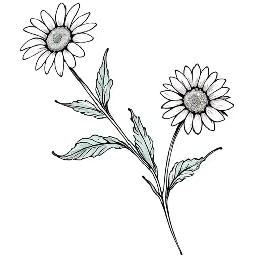 A Daisy Flower And A Chrysanthemum Flower Intertwined
