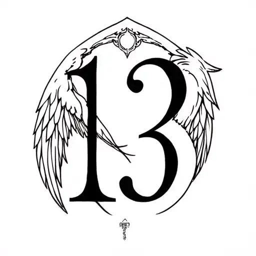 Number 13 With Romen Number And Than Angel And Demon