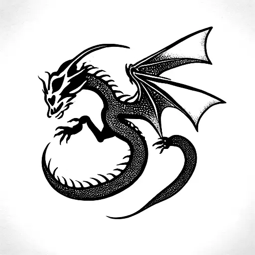 Dragon With Star Eye And Wing
