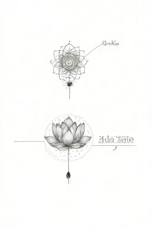 A Lotus Flower Unalome Moon And Sun And Moon