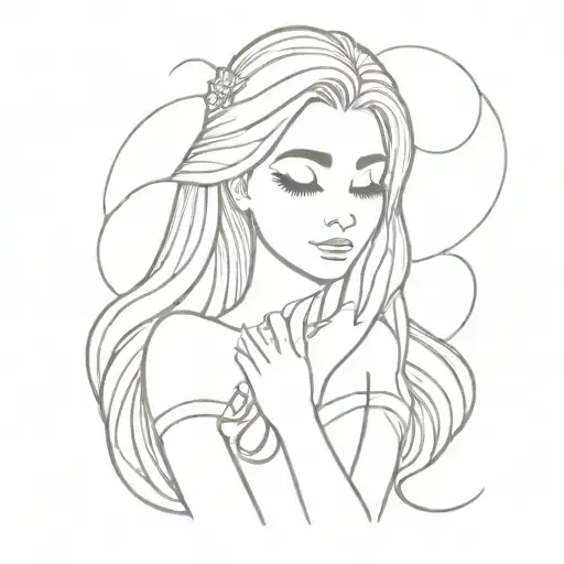 Rapunzel Themed With Finger Print Heart