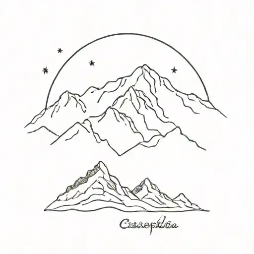 Cassiopeia Above The Snowdonia Mountain Range Silhouette