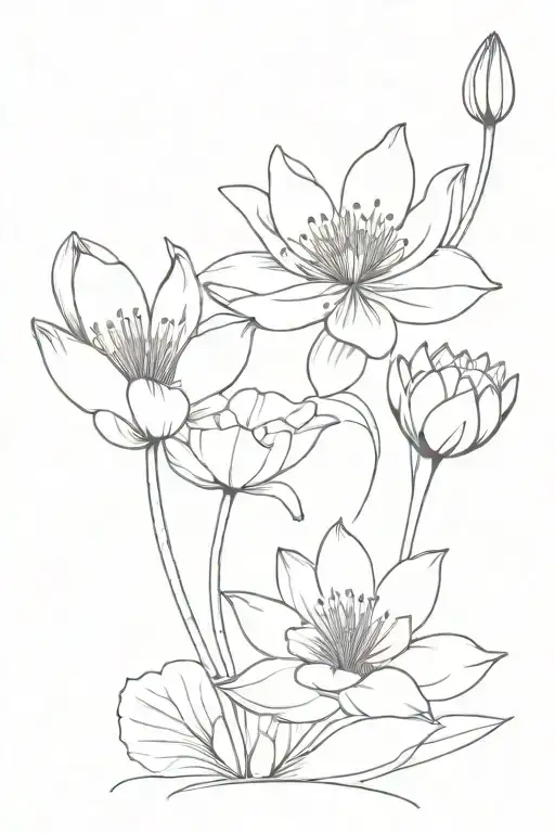 Gentian And Water Lily