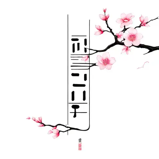 Hieroglyph And Sakura
