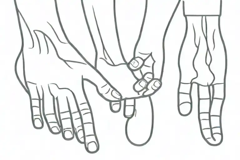 Childhood Friends Holding Hands