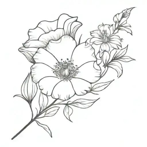 Aster Flower And Morning Glory Flower