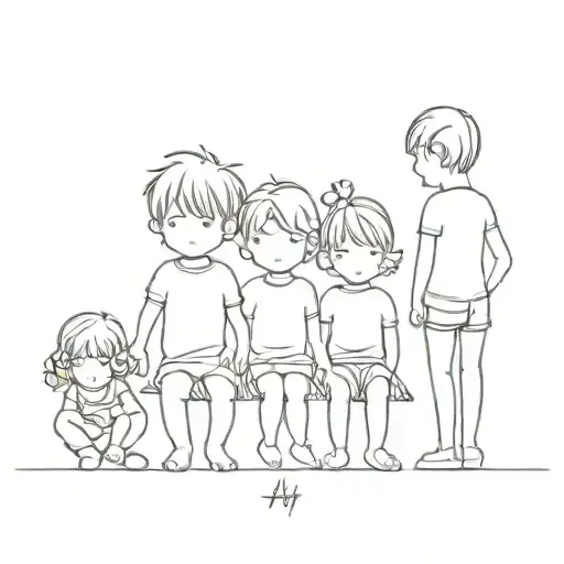 Childrens 1 Boy And 3 Girls