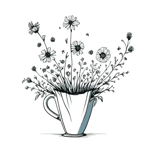 A Broken Vase With Wildflowers Pouring Out