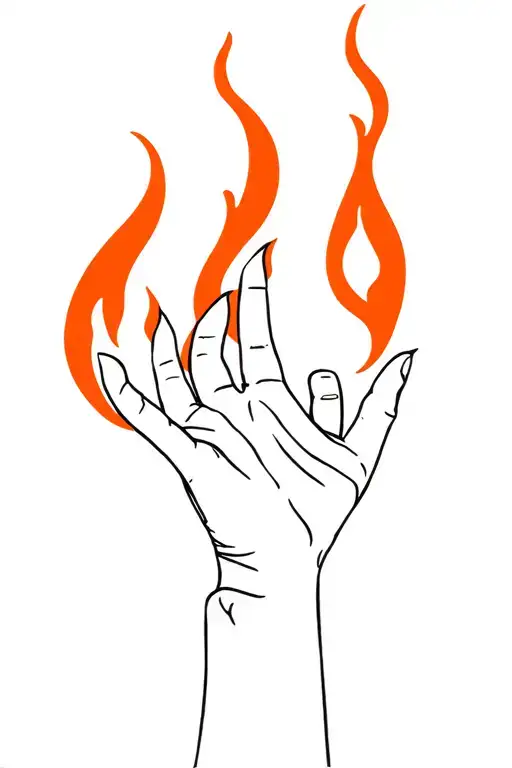 Hand Holding A Flame Burns