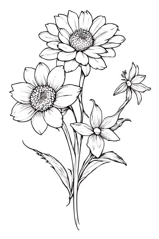 Chrysanthemum And Daffodil