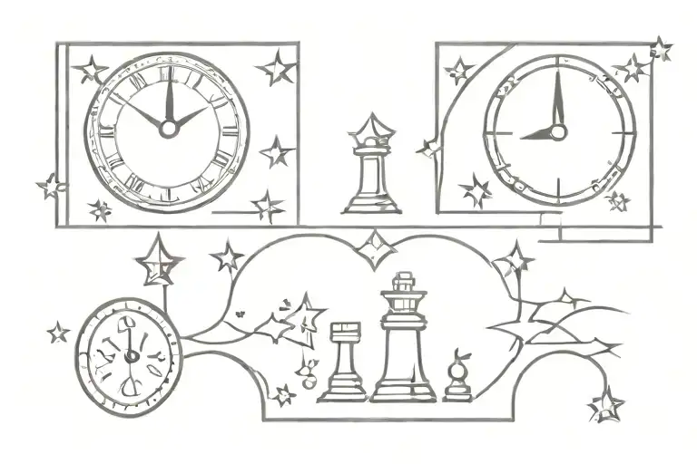 Moon Stars Chess Clock Dominoes