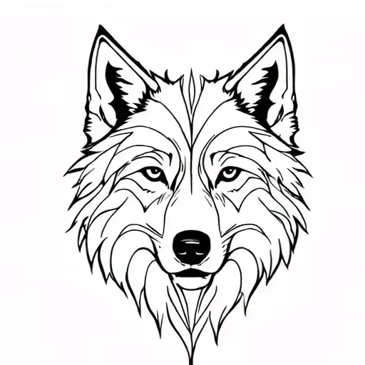 Wolf Only Black Lines