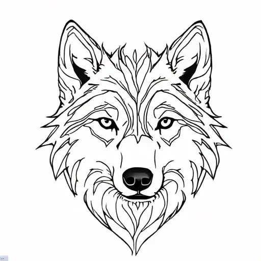Wolf Only Black Lines