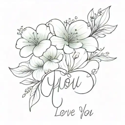 Flowers And 'Love You' Written