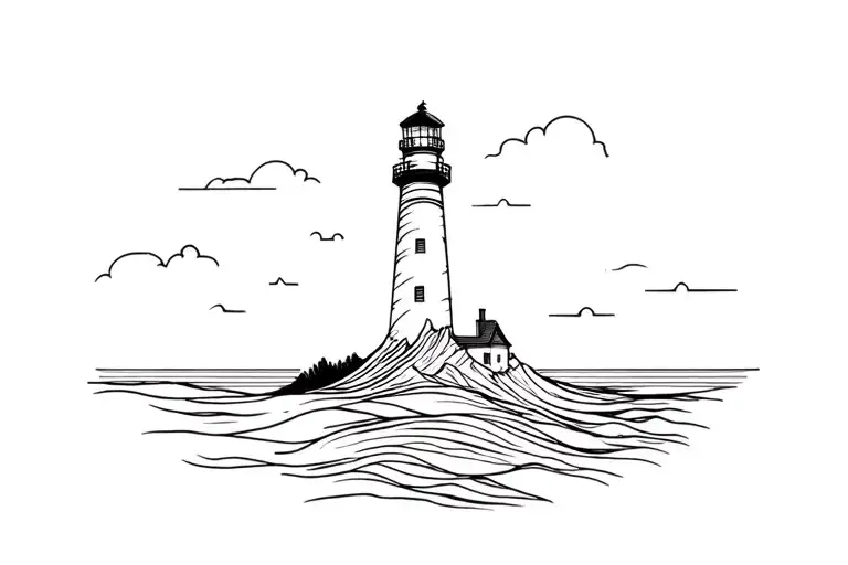 Sun Wave Lighthouse Standing Tall Amidst