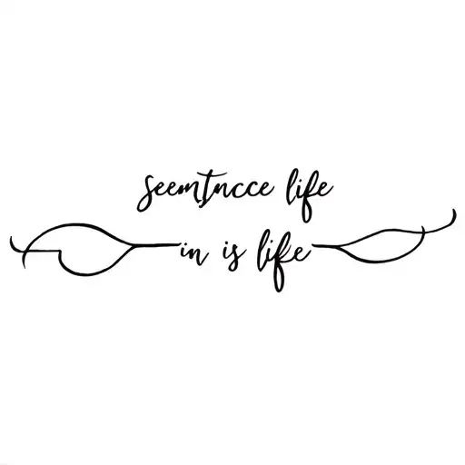 Sentence Is Life In Cursive