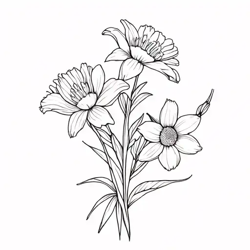 Carnation Daffodil Daisy Gladiolus Aster Bouquet