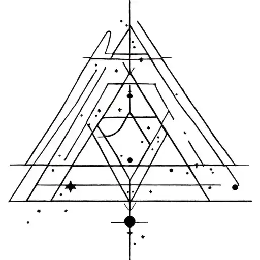 Space And Physics Imagery In A Triangle Inside