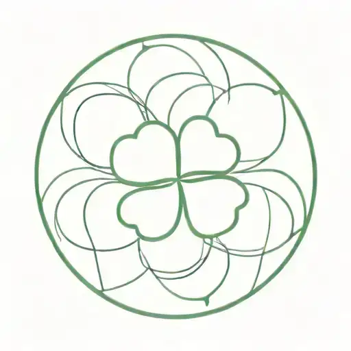 Circle With Four Leaf Clover Inside