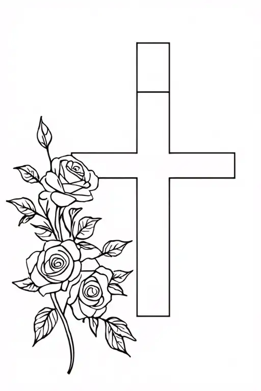 Cross With Roses Around It