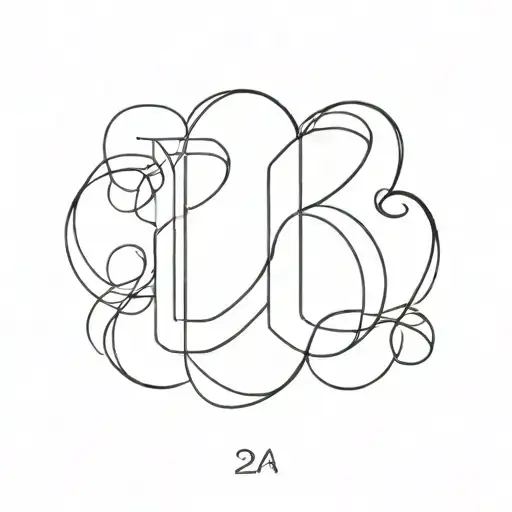 2 A Initials Intertwined Geometric Pattern